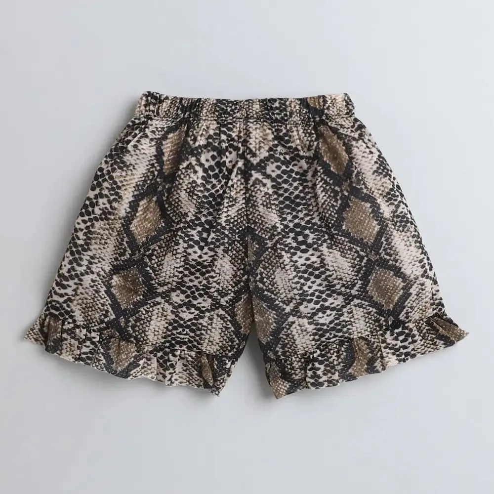 Animal Printed Strap Top Short Set