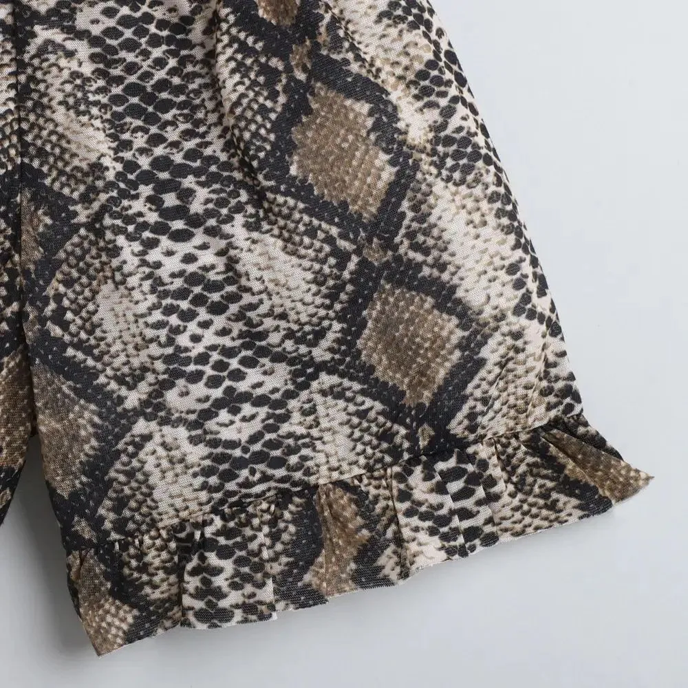 Animal Printed Strap Top Short Set