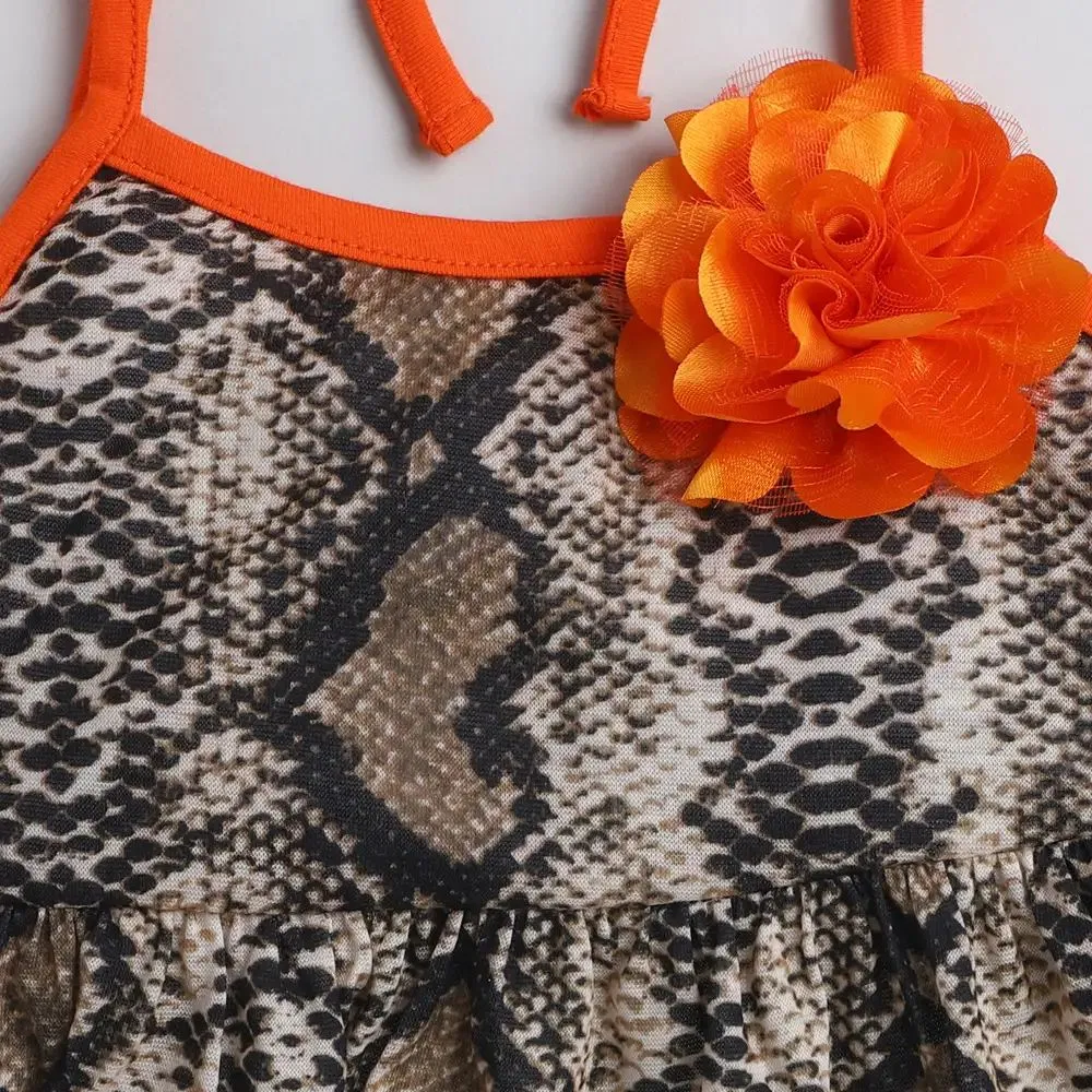 Animal Printed Strap Top Short Set