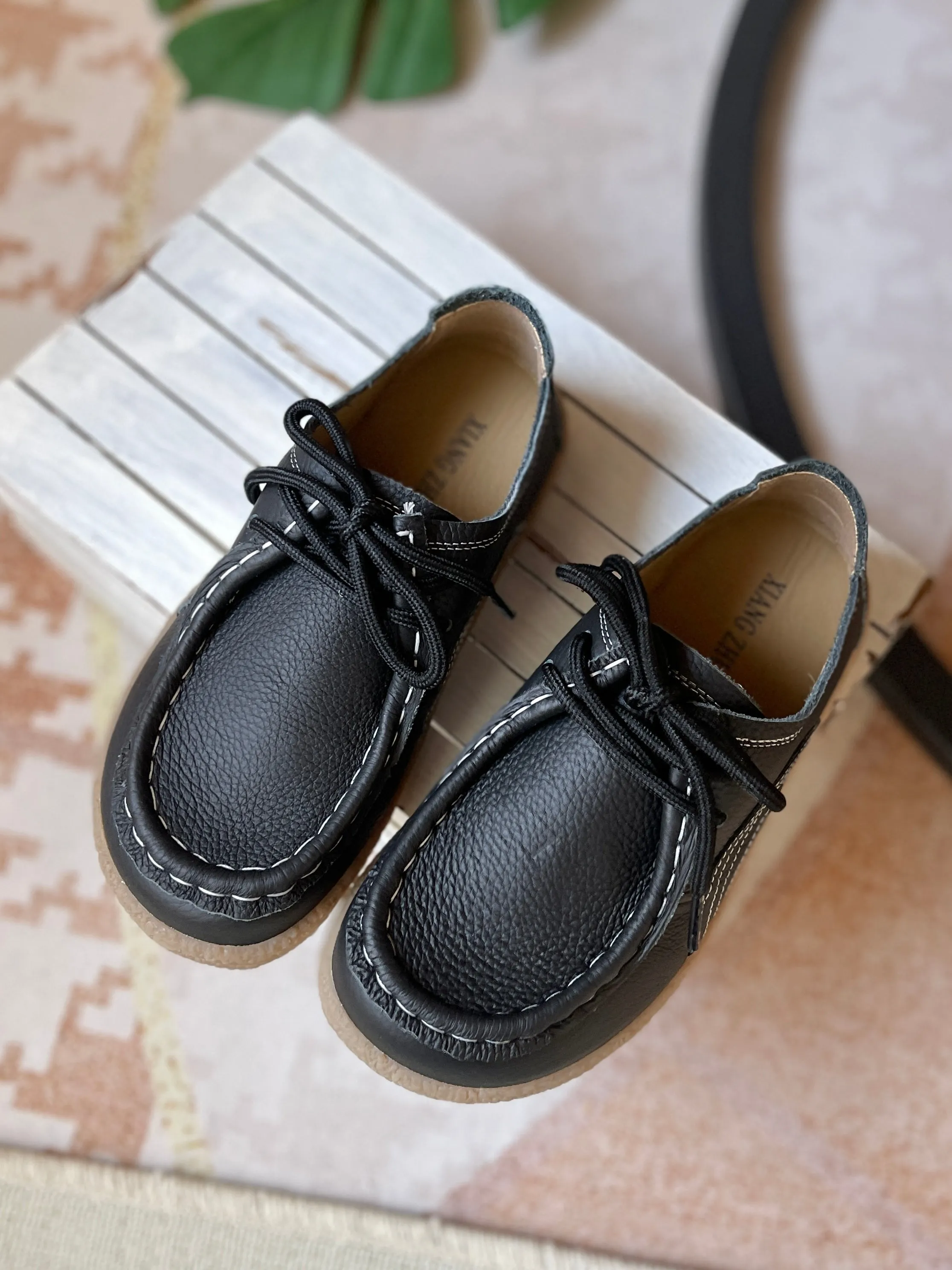 Babakud Women Spring Vintage Art Style Soft Leather Casual Flats Loafers