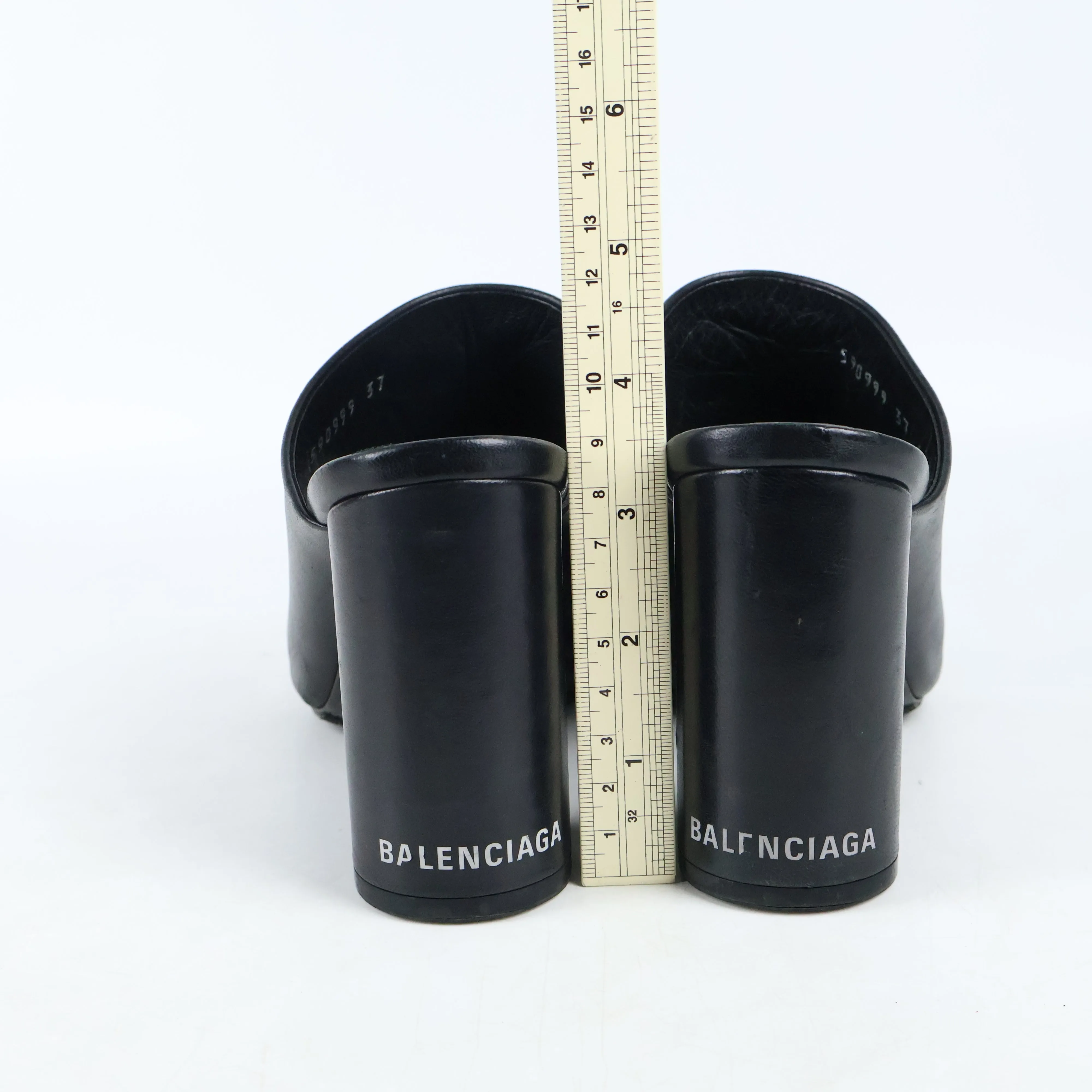 Balenciaga Heels Black Leather 37