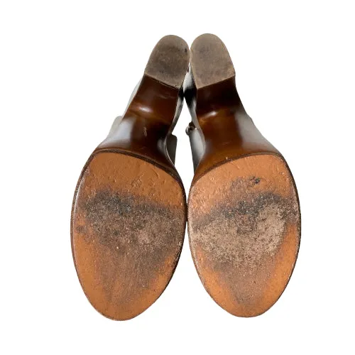 CHANEL Beige Suede Interlocking CC Logo Slingback Wooden Platform Sandals, 37