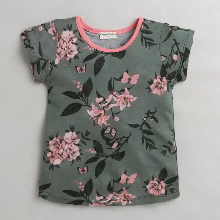 Floral Printed Top - Green