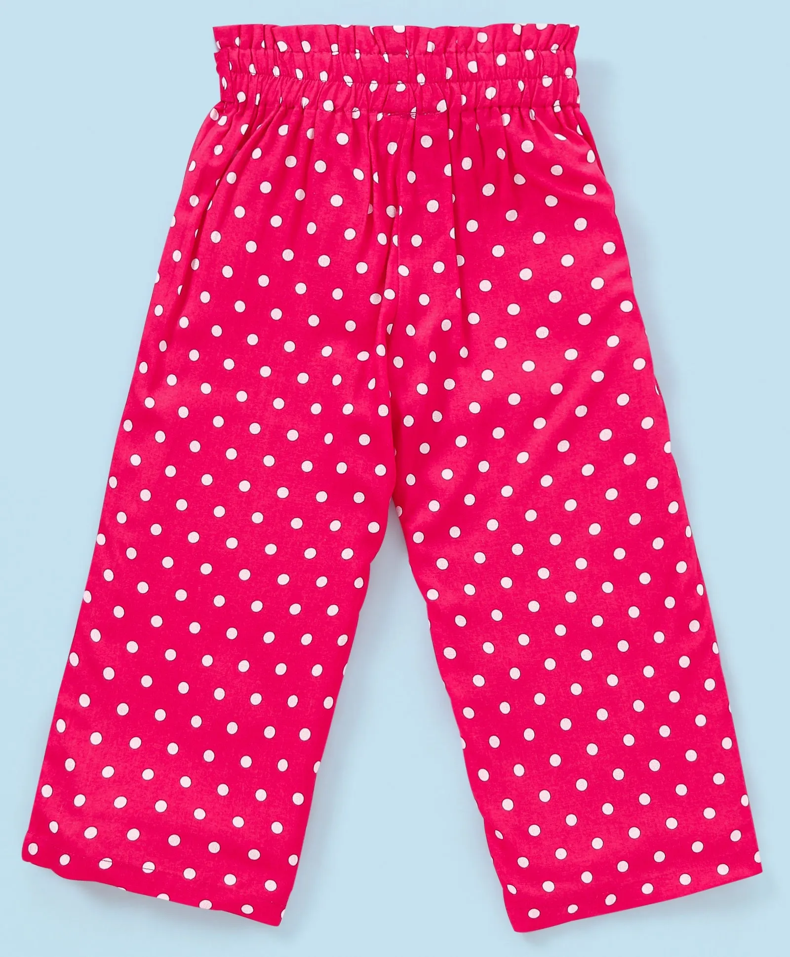 Frilled Sleeves Bow Top Belted Polka Plazzo Set