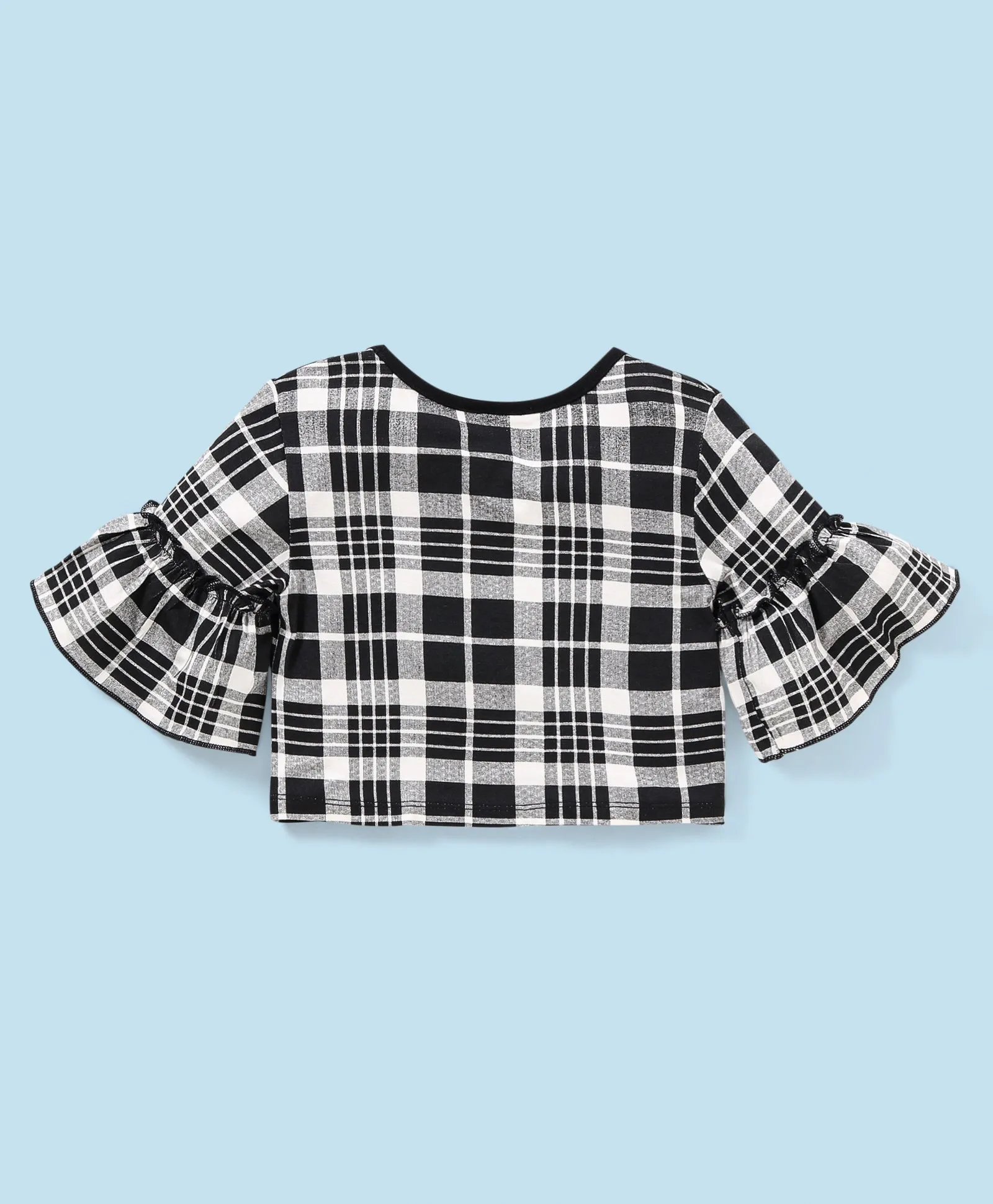 Frilled Sleeves Bow Top Belted Polka Plazzo Set