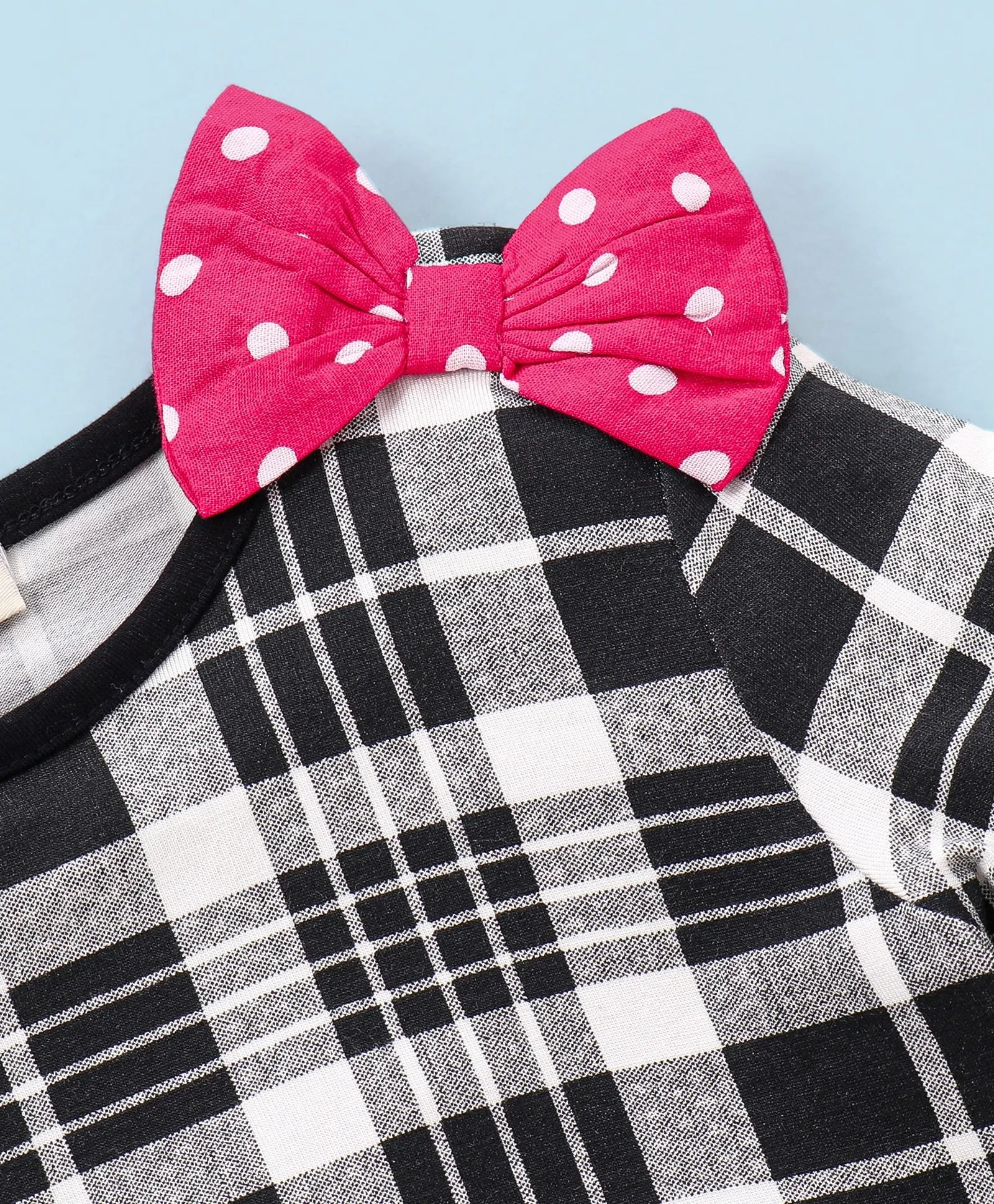 Frilled Sleeves Bow Top Belted Polka Plazzo Set