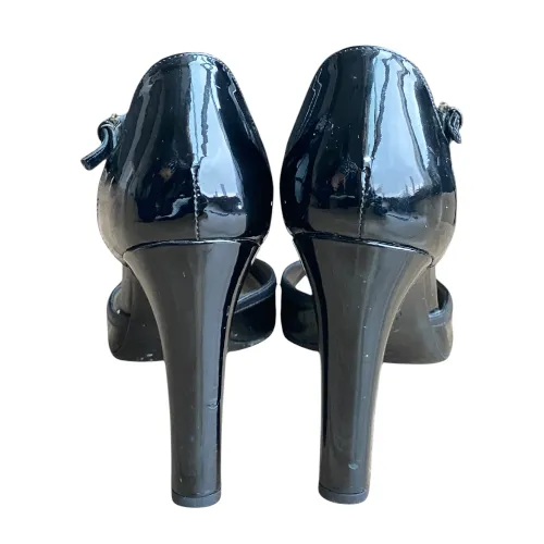 GUCCI Black Patent Leather Horsebit Leather Trim Mary Jane Pumps, Size 37
