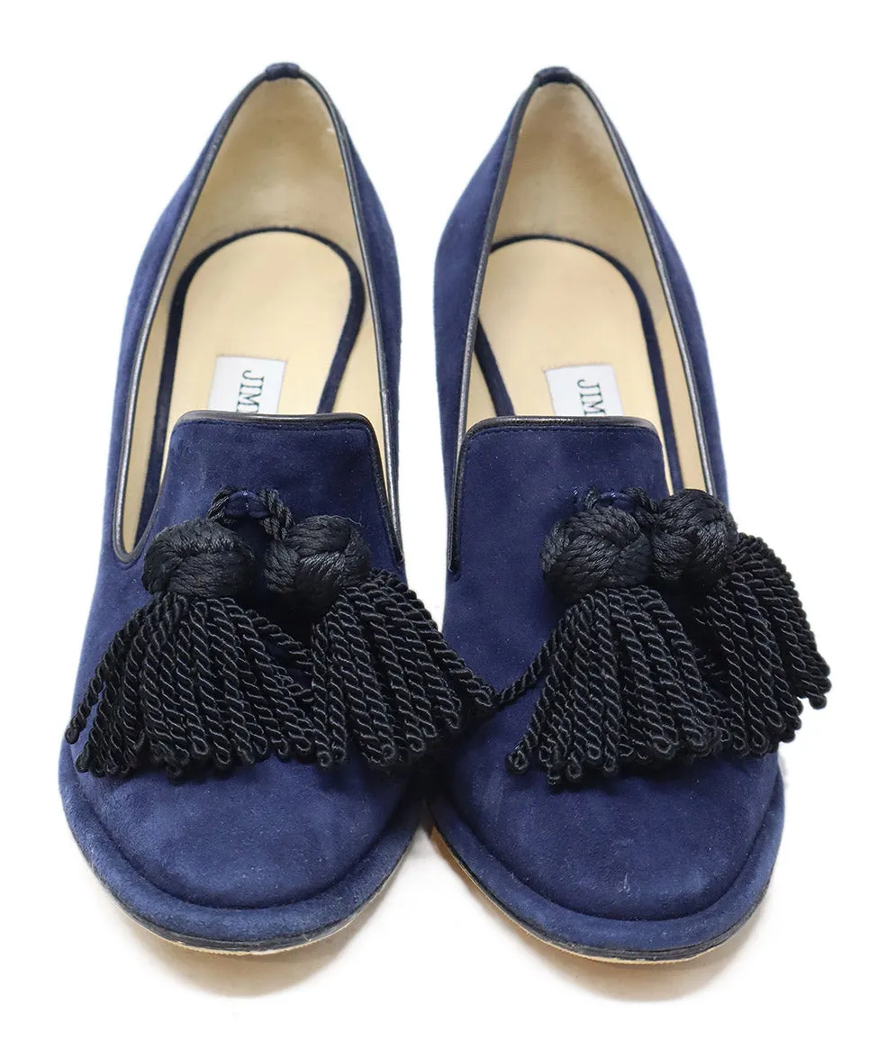 Jimmy Choo Navy Suede Heels sz 5.5