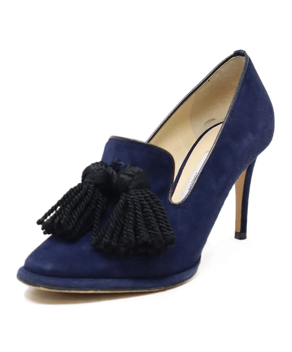 Jimmy Choo Navy Suede Heels sz 5.5