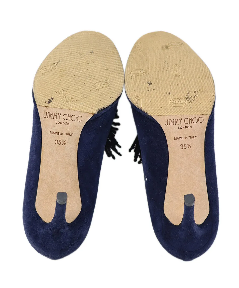 Jimmy Choo Navy Suede Heels sz 5.5
