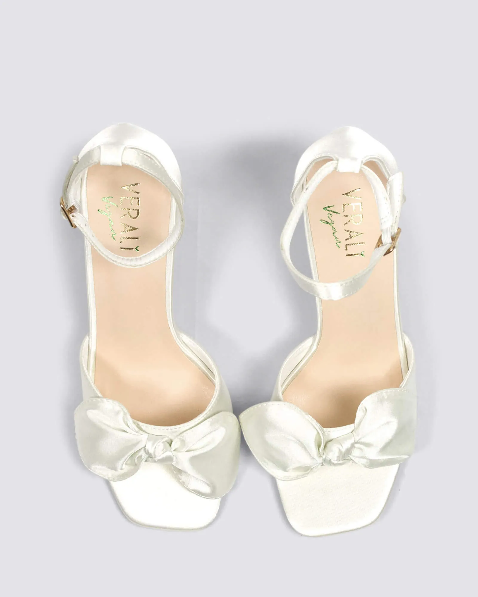KARA HEELS CHALK SATIN