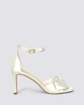 KARA HEELS CHALK SATIN