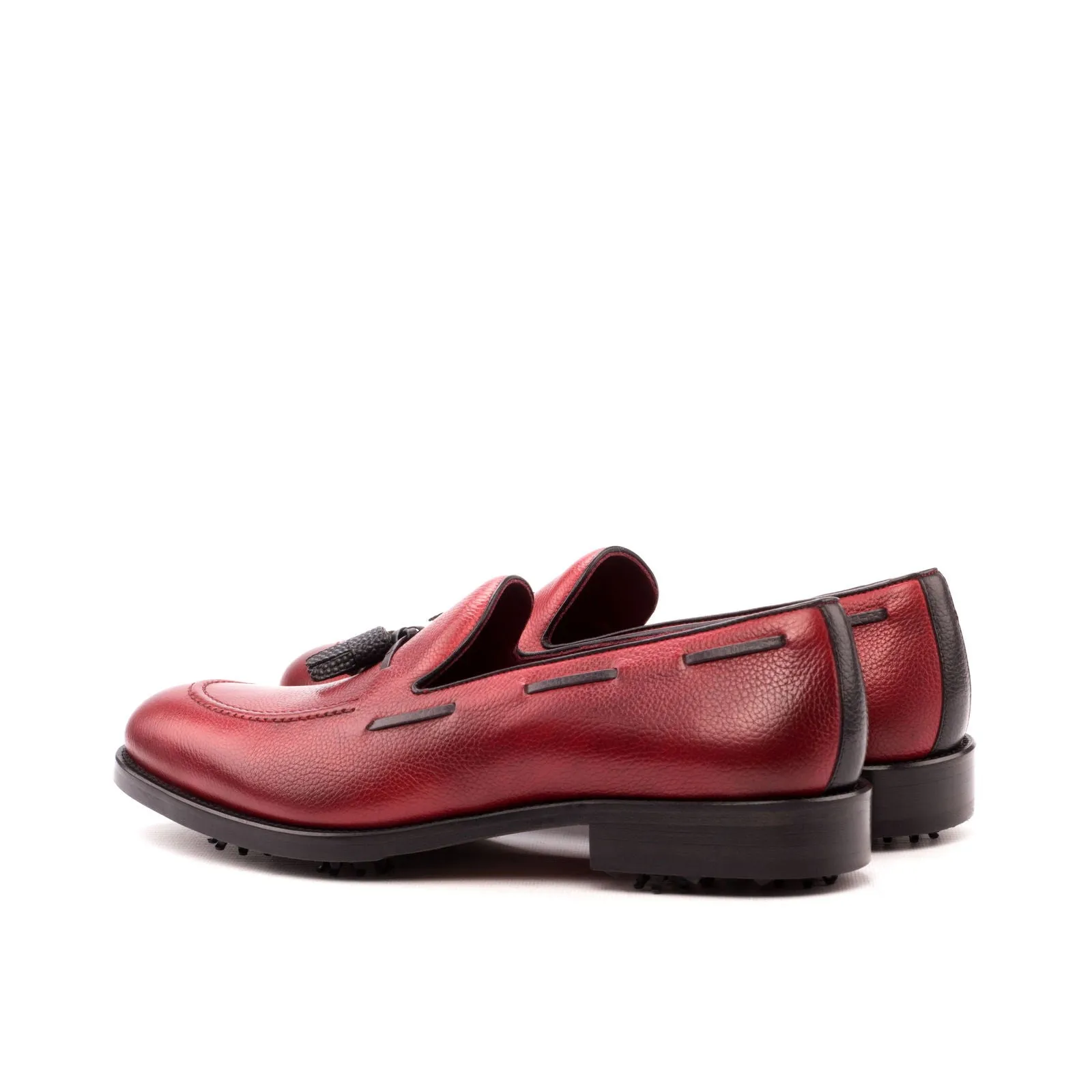 Men's Loafer Golf Leather Shoes Wide Plus Size Black Red 3589