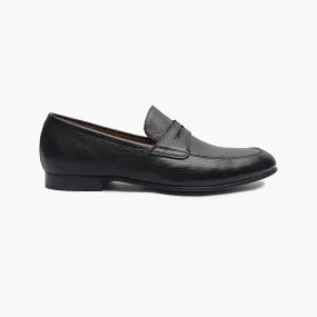 Milled Leather Penny Loafers
