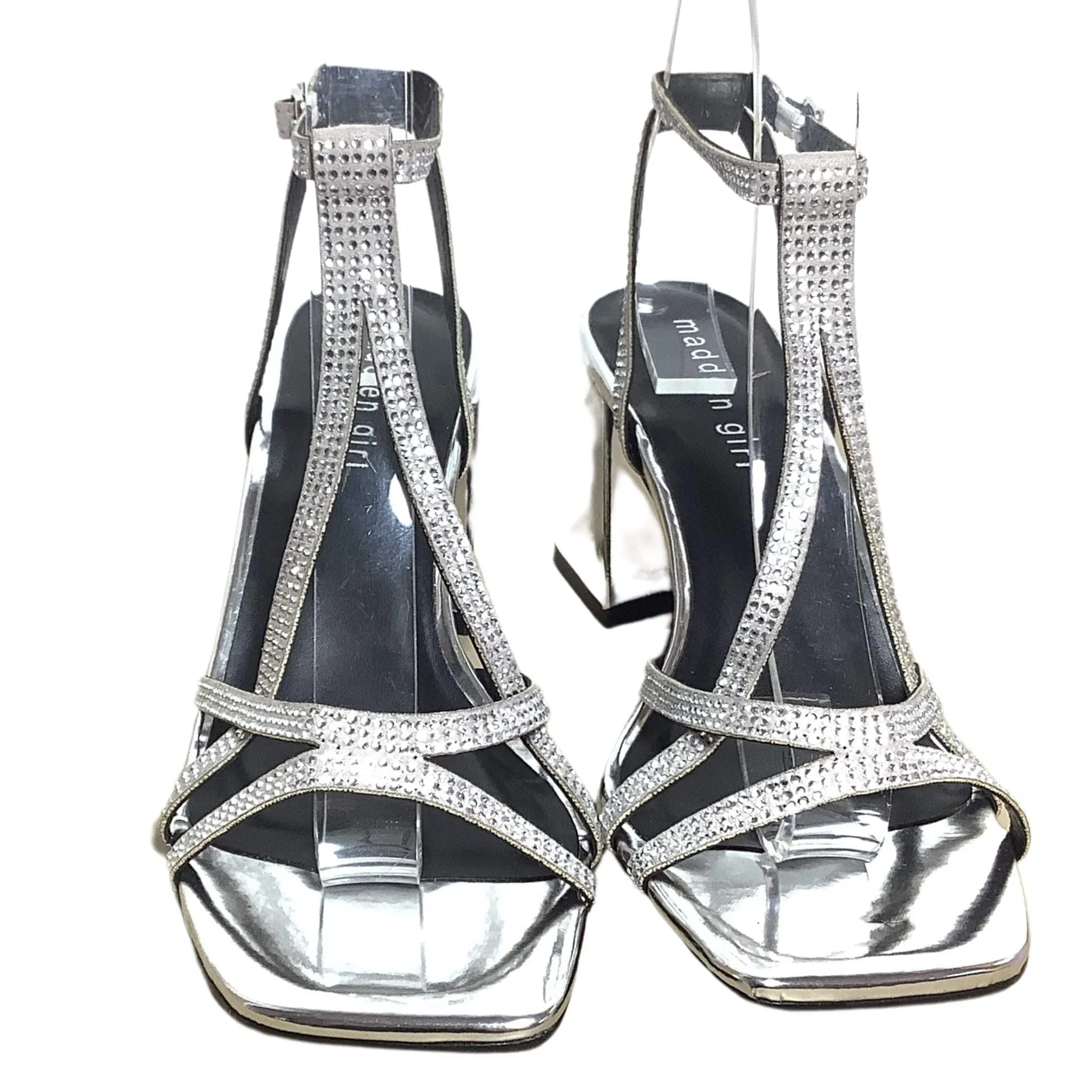 Square Toe Rhinestone Heels